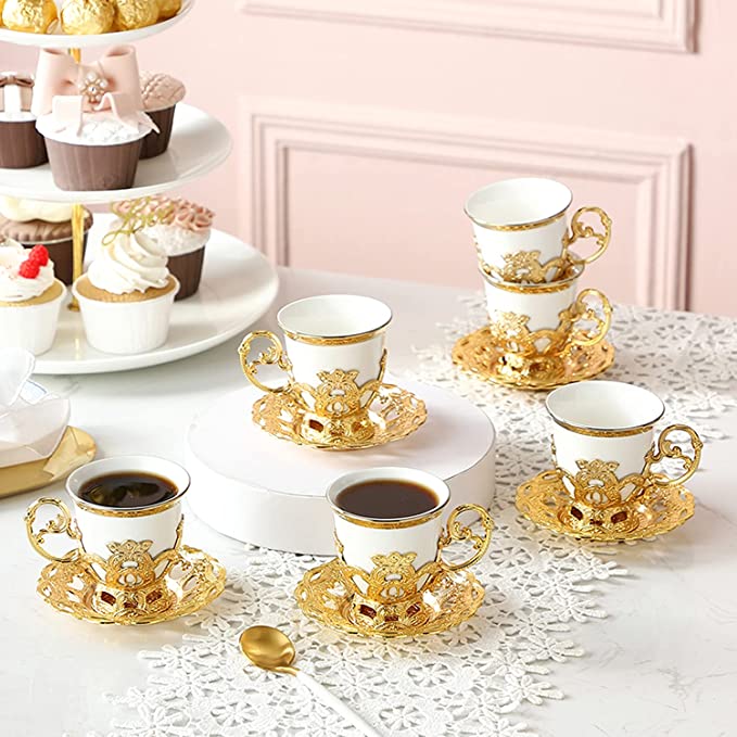 6 Piece Elegant Gold Plated Tea Set